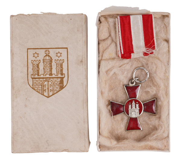 Hamburg Hanseatenkreuz 1914 im Pappetui
