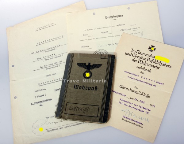 Papiere Hans Gauert Flakartillerie und LW-Felddivision