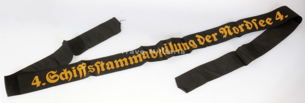 Kriegsmarine Mützenband "4. Schiffsstammabteilung der Nordsee 4."