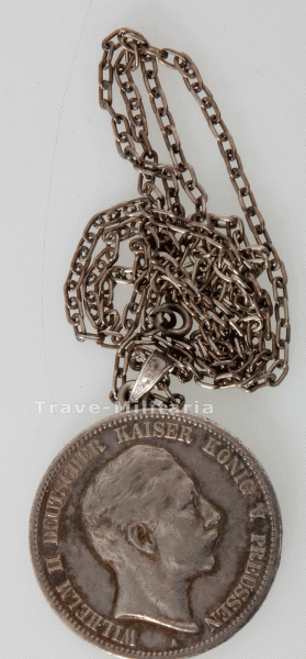 Deutsches Reich Fünf Mark 1898 als Kettenanhänger