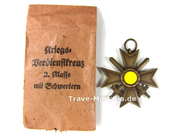 Kriegsverdienstkreuz 2. Klasse mit Schwertern in Verleihtüte