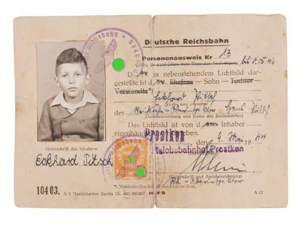 Deutsche Reichsbahn Personenausweis für Angehörige Tisch in Prostken