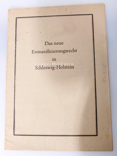 Heft Das neue Entnazifizierungsrecht in Schleswig-Holstein