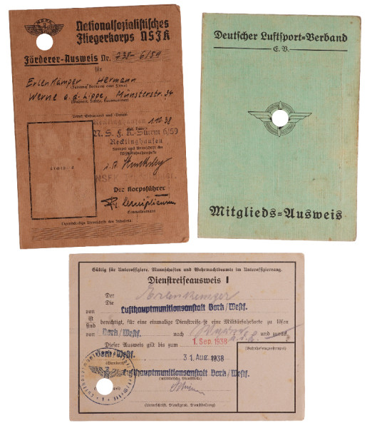 Ausweise Erlenkämper DLV, SSFK Lufthauptmunistionsanstalt