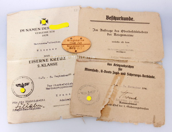 Urkundenpaar Wiesner 5. Sicherungsdivision