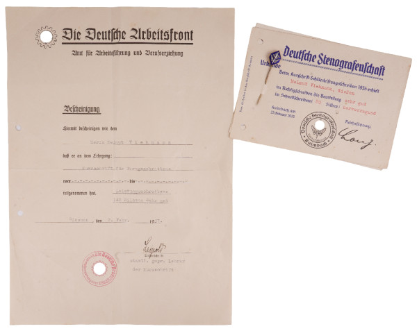 Urkundengruppe Viehmann DAF und Stenografenschaft