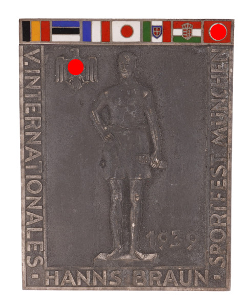 V. Internationales-Hanns-Braun-Sportfest München 1939 Hochsprung-Plakette