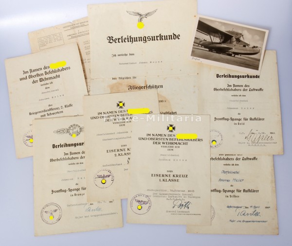 Urkundengruppe Johann Meier Küstenfliegerstaffel 3/906