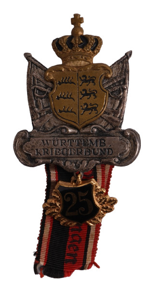 Württemberger Kriegerverein Mitgliedsabzeichen 25 Jahre Militär Ver. Winterlingen