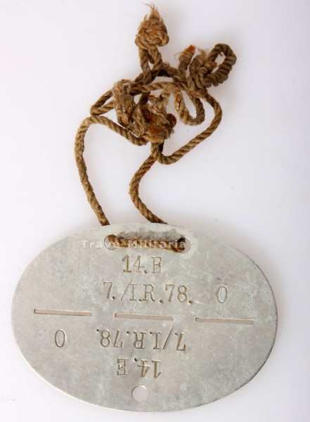 Erkennungsmarke 7./ I.R. 78 14. E