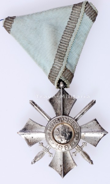 Bulgarien - Militärverdienst-Orden Silbernes Verdienstkreuz mit Schwertern am Dreiecksband