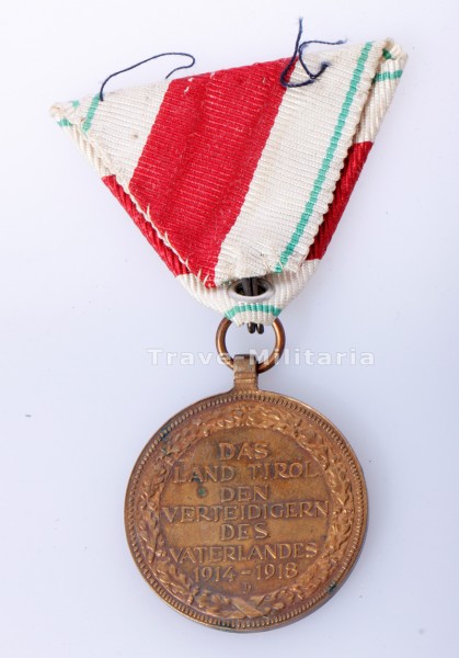 Österreich - Tiroler Landesverteidigungsmedaille 1914-1918 am Band