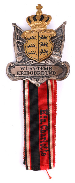 Württemberger Kriegerbund Mitgliedsabzeichen Kriegerverein K & M.E. Stuttgart