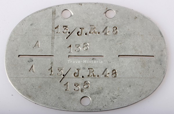 Erkennungsmarke 13./I.R.48 138