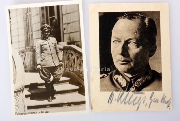 Foto Generalfeldmarschall Günther von Kluge mit Unterschrift