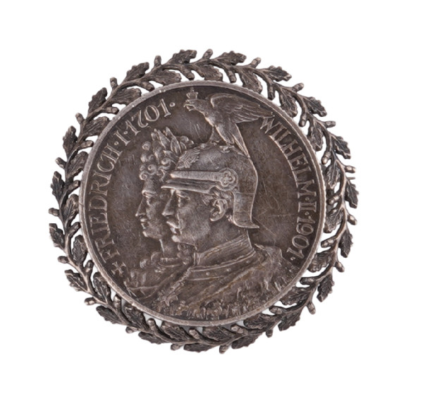 Deutsches Reich 2 Mark-Stück als Brosche 1901