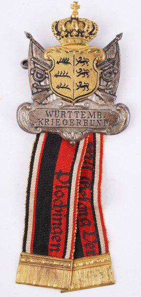 Württemberger Kriegerbund Mitgliedsabzeichen Kriegerverein Mil.Gesang.Ver.Plochingen