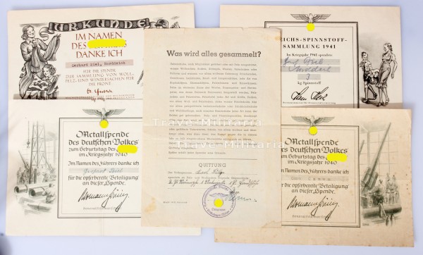 5 Spendenbescheinigungen für die Reichsspendensammlung