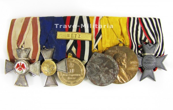 6er Ordenspange Roter Adler Orden - 1870/71 und China