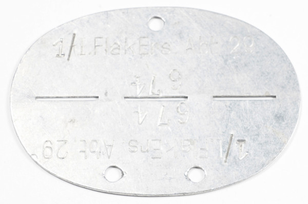 Erkennungsmarke 1/I.FlakErs. Abt. 29 674