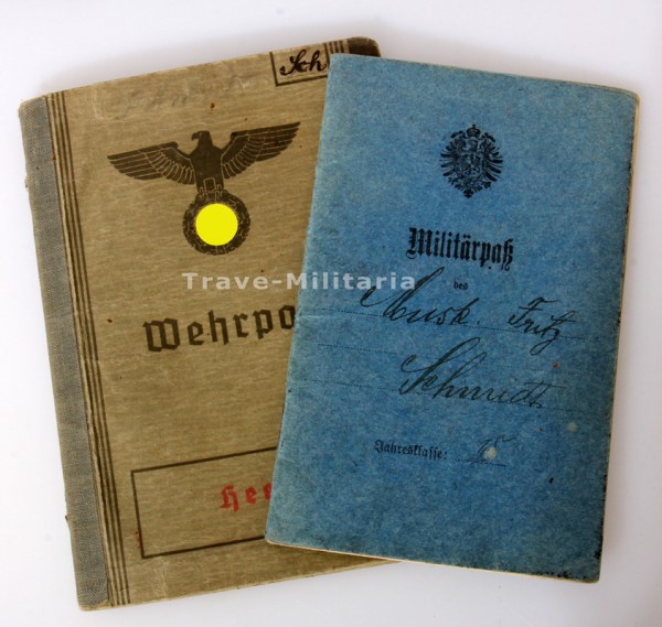 Pässe Fritz Schmidt 1. und 2. Weltkrieg