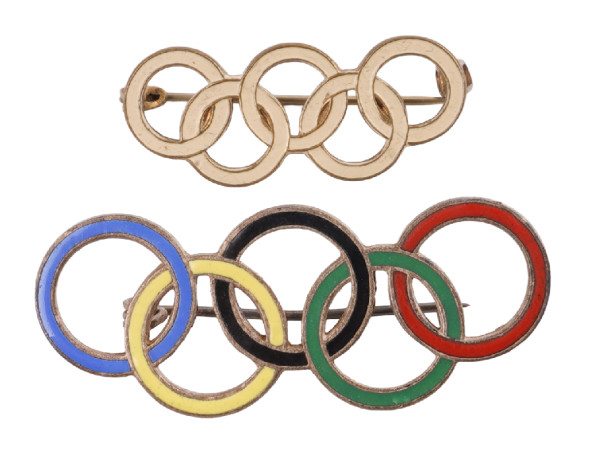 Olympiade 1939 2 Besucherabzeichen Olympische Ringe