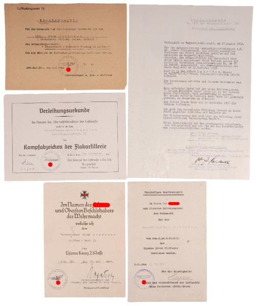 Urkundengruppe Schröder Flakregiment 33 Afrika