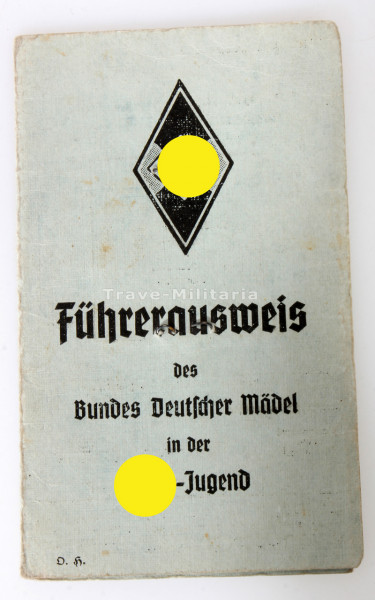 Führerausweis Bund Deutscher Mädel Kelling Neukölln
