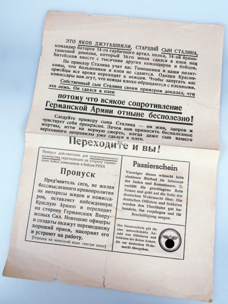 Flugblatt der Wehrmacht für russische Soldaten