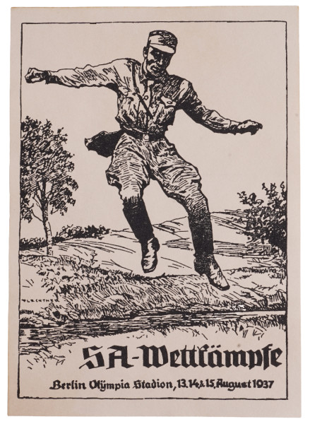 Postkarte SA- Wettkampf Berlin Olympia Stadion 1937