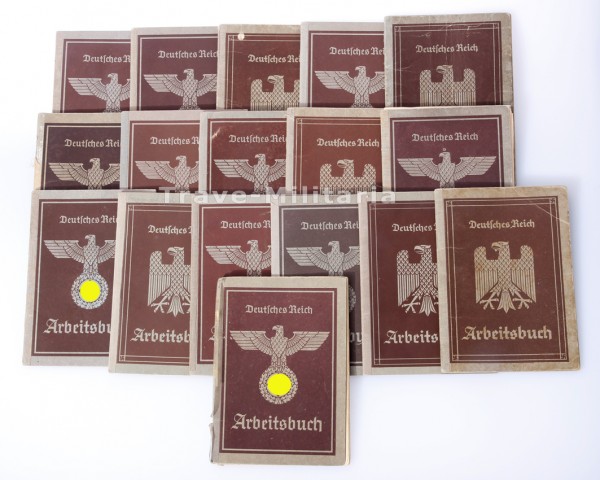 Lot 17x Arbeitsbuch, verschiedene Besitzer