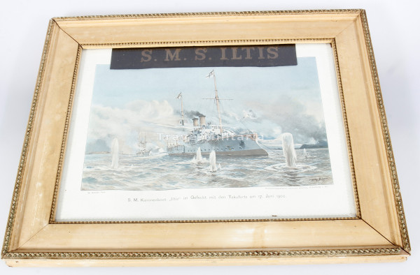 gerahmtes Bild als Schießauszeichnung S.M.S. Iltis
