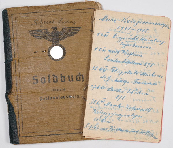 Soldbuch Schrenk Lds.Schtz.Btl. 878, I.R.375, Sich.Rgt. 375