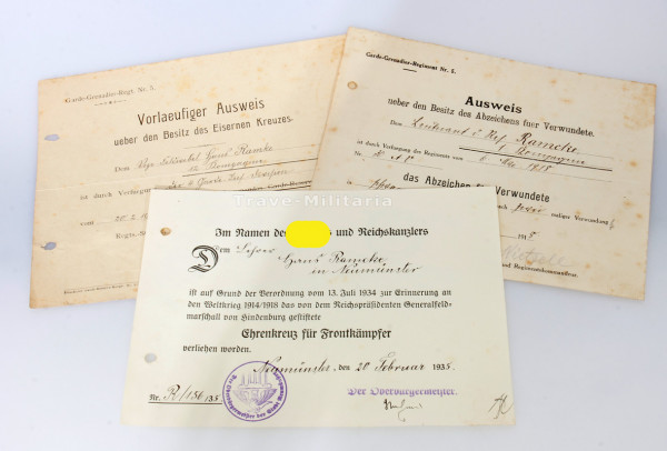 Urkundegruppe Ramcke Garde-Grenadier-Regiment 5/4. Garde-Division