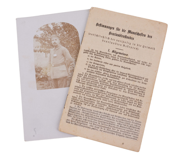 Militärpass und Foto Derks Inf.-Rgt. No. 95