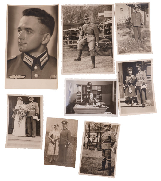 8 Fotos eines unbekannten Offiziers