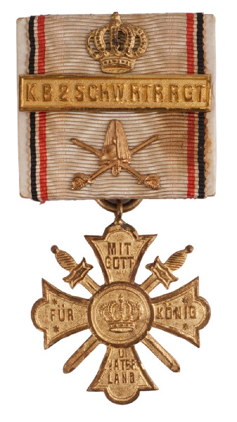 Regimentserinnerungskreuz König Bayer. schw. Reiter-Regiment No 2