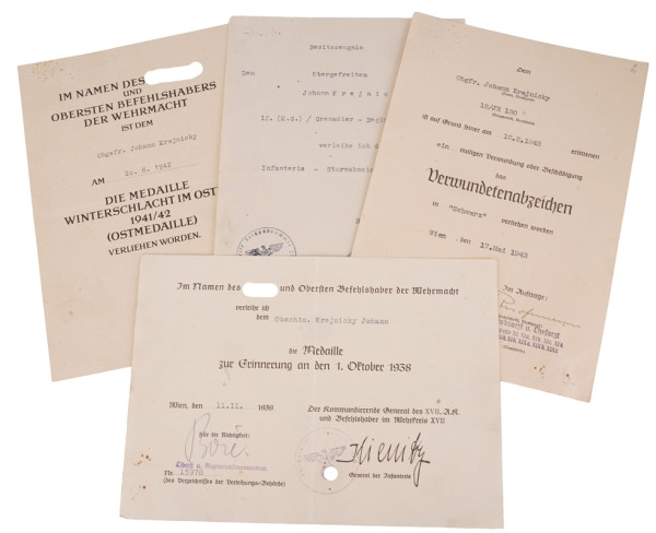 Urkundengruppe Krejnicky I.R.130 45.I.D.