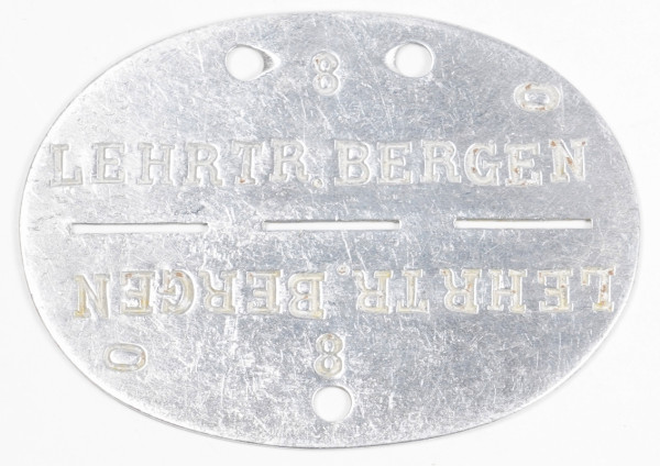 Erkennungsmarke Lehr Fr. Bergen 8 0