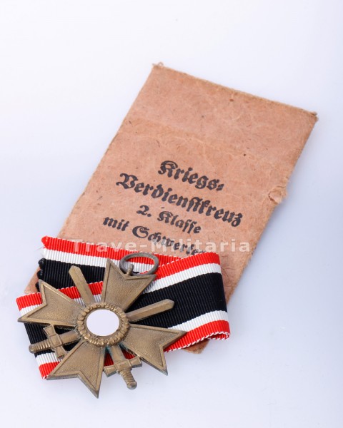 Kriegsverdienstkreuz 2.Klasse mit Schwertern mit Umschlag