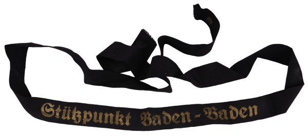 Kriegsmarine Mützenband "Stützpunkt Baden-Baden"