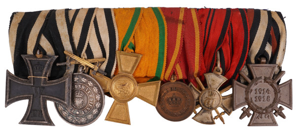 6er Ordensspange Hohenzollern, Baden und Württemberg