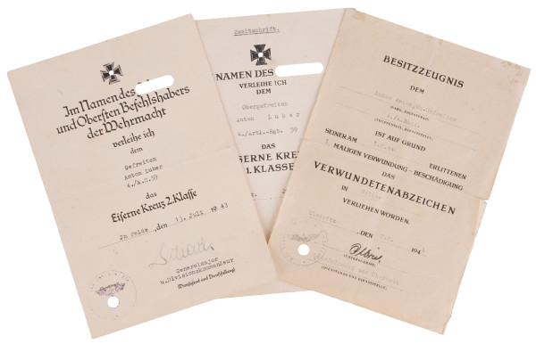 Urkundengruppe Luber Artillerie-Regiment 59