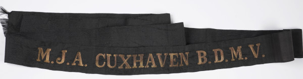 Marine HJ Mützenband "M.J.A. Cuxhaven B.D.M.V."