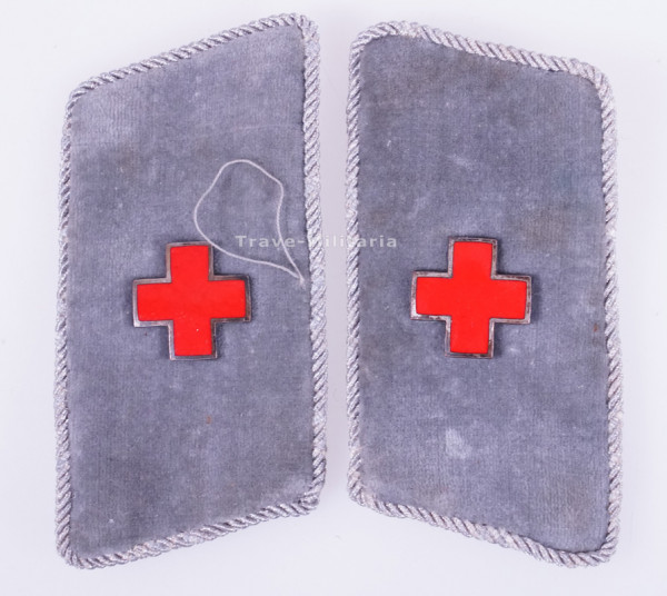 Deutsches Rotes Kreuz 3. Reich Paar Kragenspiegel für Krankenschwestern