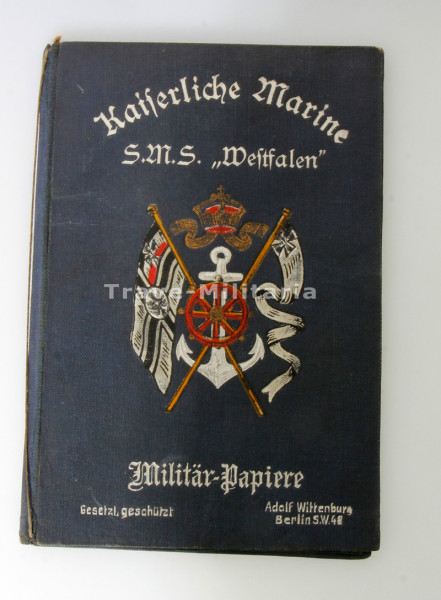 Kaiserliche Marine Umschlag für Militär-papiere S.M.S. ,,Westfalen"