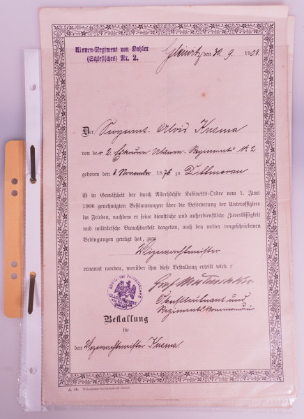Urkundenpaar Kusma Gendarmeriekorps Ob. Ost.