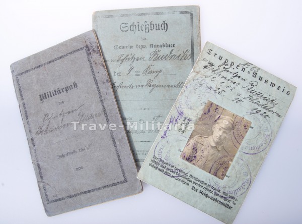 Reichswehr Militärpass, Schiessbuch und Truppenausweis