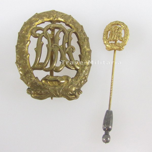 Reichssportabzeichen DRA in Gold mit Miniatur