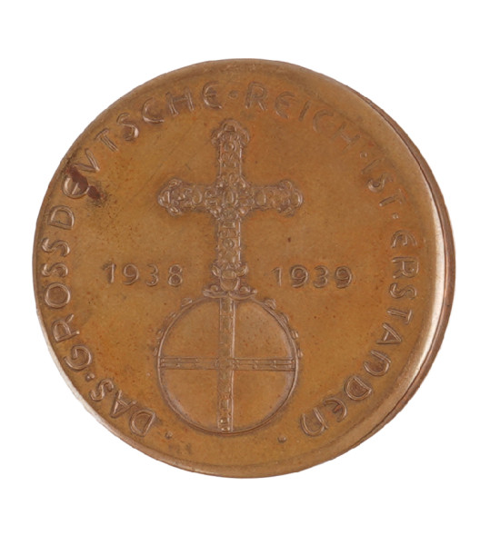 Medaille "Das Großdeutsche Reich ist erstanden " 1938 1939 in Bronze